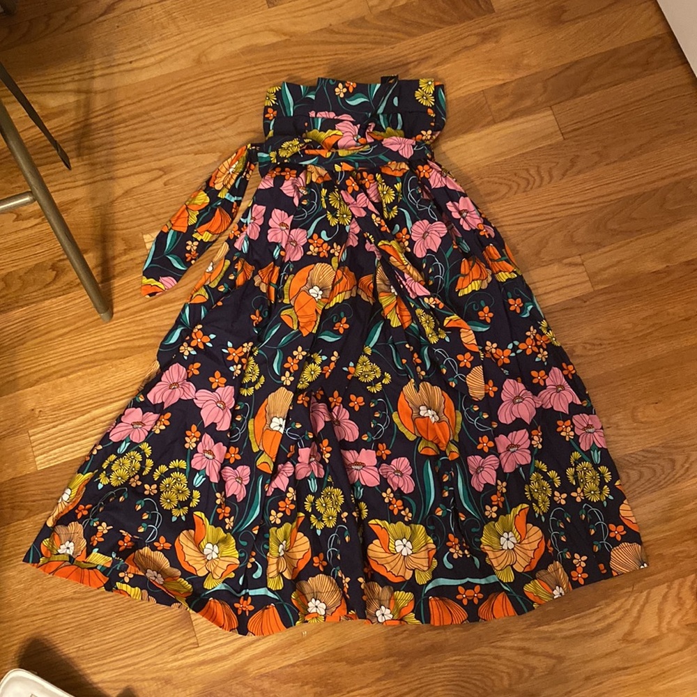 Anthropologie Floral Midi Skirt